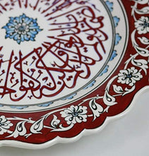 Load image into Gallery viewer, Modefa Handmade Ceramic Islamic Turkish Table Wall Decor Decorative Art Plate (Blue, Muhammad)