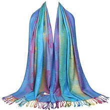 Load image into Gallery viewer, Multicolor Floral Womens Jacquard Cotton Pashmina Wrap Shawl Tassel Scarf - Zainab&#39;s Closet