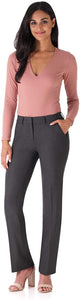 Rekucci Women's Smart Stretch Desk to Dinner Straight Leg Pant w/Zipper Closure - Zainab's Closet