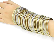 Load image into Gallery viewer, Ensoul Childrens&#39; Flower Mixed Metal Aztec Multi Bangle Set of 50