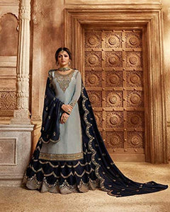 Delisa New Indian/Pakistani Eid Special Party/Ethnic wear Georgette Straight Ghagra Style Salwar for Womens