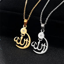 Load image into Gallery viewer, PROSTEEL Stainless Steel Allah Necklace, Muslim Islamic Jewelry,Crescent Moon,Eid Gift,Arabic Necklace,Gold/Silver Tone, Come Gift Box