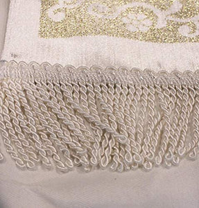 Gift Box Prayer Mat - Luxury Islamic Prayer Rug White Shimmery Kaba (Silver)