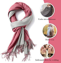Load image into Gallery viewer, FORTREE Large Soft 2 Tone Cashmere Feel Lightweight Shawls Wrap Scarf - Zainab&#39;s Closet