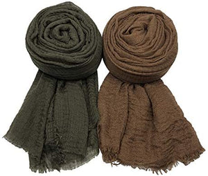 MANSHU 3 PCS Soft Large Scarf Shawl Wrap Hijab - Zainab's Closet