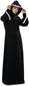 MyBatua Women's Moroccan Style Hooded Rusda Abaya in Black - Zainab's Closet