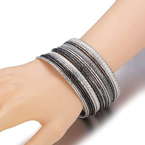 Ensoul Multiple Textured Metal Bracelets & Bangles Set for Girls 18Pcs/Set