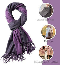 Load image into Gallery viewer, FORTREE Large Soft 2 Tone Cashmere Feel Lightweight Shawls Wrap Scarf - Zainab&#39;s Closet