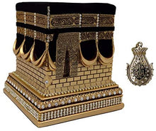 Load image into Gallery viewer, Modefa Islamic Turkish Home Table Decor Kaba Replica Model Showpiece Eid Gift Gold Free Car Hanger (Gold, Medium)