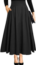 Load image into Gallery viewer, Ranphee Women&#39;s Ankle Length High Waist A-line Maxi Skirt w/ Pockets