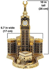 Load image into Gallery viewer, Modefa Islamic Turkish Table Decor Showpiece Gift Sculpture Figure Arabic 99 Names of Allah Kaba Clock Tower Replica Gold