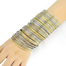 Load image into Gallery viewer, Ensoul Childrens&#39; Flower Mixed Metal Aztec Multi Bangle Set of 50