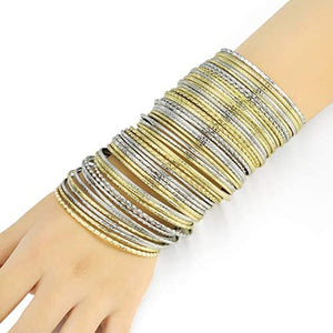 Ensoul Childrens' Flower Mixed Metal Aztec Multi Bangle Set of 50