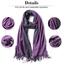 Load image into Gallery viewer, FORTREE Large Soft 2 Tone Cashmere Feel Lightweight Shawls Wrap Scarf - Zainab&#39;s Closet