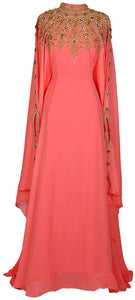 Athena Long Sleeve Chiffon Maxi Formal Gown Kaftan - Zainab's Closet