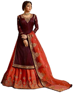 Delisa New Indian/Pakistani Eid Special Party/Ethnic wear Georgette Straight Ghagra Style Salwar for Womens
