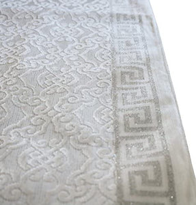 Gift Box Prayer Mat - Luxury Islamic Prayer Rug White Shimmery Kaba (Silver)
