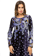 Load image into Gallery viewer, MedeShe Women&#39;s Loose Crewneck Gold Ethnic Print Casual Dress - Zainab&#39;s Closet