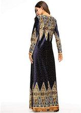 Load image into Gallery viewer, MedeShe Women&#39;s Loose Crewneck Gold Ethnic Print Casual Dress - Zainab&#39;s Closet
