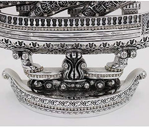 Modefa Islamic Turkish Table Decor Showpiece Gift Sculpture Figure Arabic 99 Names of Allah Sailboat (Silver)