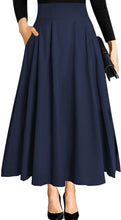 Load image into Gallery viewer, Ranphee Women&#39;s Ankle Length High Waist A-line Maxi Skirt w/ Pockets