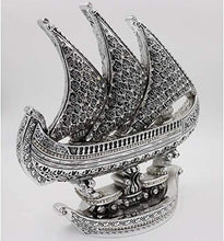 Load image into Gallery viewer, Modefa Islamic Turkish Table Decor Showpiece Gift Sculpture Figure Arabic 99 Names of Allah Sailboat (Silver)