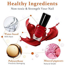 Load image into Gallery viewer, BONTIME Non-Toxic Nail Polish - Easy Peel Off &amp; Quick Dry, Organic Water Based Nail Polish Set for Women,Teens,Kids(6 Colors,0.27 fl oz) - Zainab&#39;s Closet