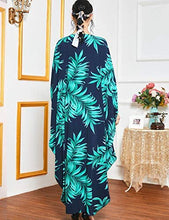 Load image into Gallery viewer, Flygo Women&#39;s Batwing Plaid Floral Printed Short Sleeve Oversized Maxi Dress