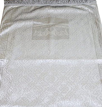 Load image into Gallery viewer, Gift Box Prayer Mat - Luxury Islamic Prayer Rug White Shimmery Kaba (Silver)