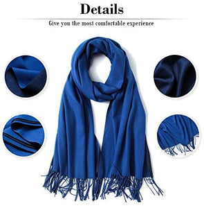 FORTREE Large Soft 2 Tone Cashmere Feel Lightweight Shawls Wrap Scarf - Zainab's Closet