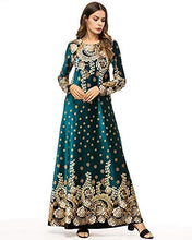 Load image into Gallery viewer, MedeShe Women&#39;s Loose Crewneck Gold Ethnic Print Casual Dress - Zainab&#39;s Closet