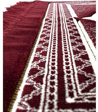 Load image into Gallery viewer, Muslim Prayer Rug - Islamic Plush Velvet Turkish Carpet Janamaz Sajadah Free Prayer Cap Elegant Swirl (Blue)