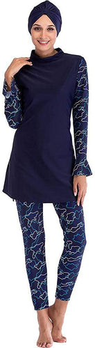 Ababalaya Women's Islamic 2/Piece Full Cover Hijab Burkini Swimsuit Swimwear - Zainab's Closet