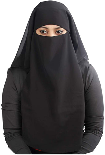 MyBatua 3/Layer Saudi Niqab In Breathable Georgette 1/PC Face Veil - Zainab's Closet