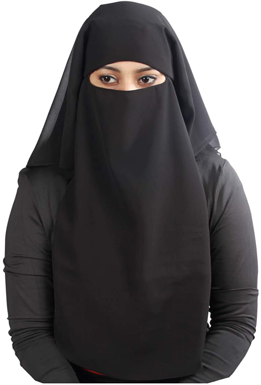 MyBatua 3/Layer Saudi Niqab In Breathable Georgette 1/PC Face Veil - Zainab's Closet