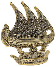 Load image into Gallery viewer, Modefa Islamic Turkish Table Decor Showpiece Gift Sculpture Figure Arabic 99 Names of Allah Sailboat (Silver)