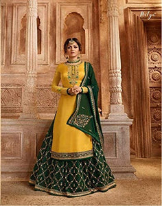 Delisa New Indian/Pakistani Eid Special Party/Ethnic wear Georgette Straight Ghagra Style Salwar for Womens
