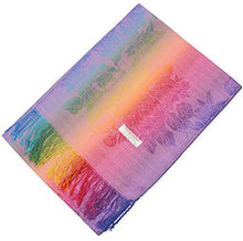 Load image into Gallery viewer, Multicolor Floral Womens Jacquard Cotton Pashmina Wrap Shawl Tassel Scarf - Zainab&#39;s Closet