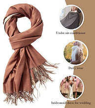 Load image into Gallery viewer, FORTREE Large Soft 2 Tone Cashmere Feel Lightweight Shawls Wrap Scarf - Zainab&#39;s Closet