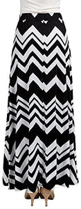 Lock and Love Women's Print/Solid High Waist Maxi Skirt-Made in U.S.A. - Zainab's Closet