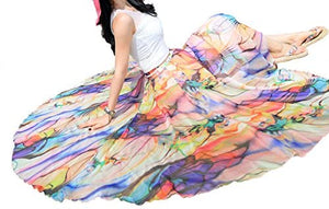 Afibi Womens Full/Ankle Length Blending Maxi Chiffon Long Skirt - Zainab's Closet