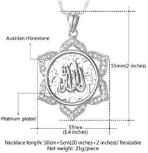 Load image into Gallery viewer, U7 Unisex Platinum / 18K Gold Plated Allah Pendant with 22 inch Link Chain Necklace