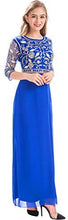 Load image into Gallery viewer, MANER Chiffon Beaded Sequin 3/4 Sleeve Long Gown - Zainab&#39;s Closet