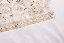 Load image into Gallery viewer, MANER Chiffon Beaded Sequin 3/4 Sleeve Long Gown - Zainab&#39;s Closet