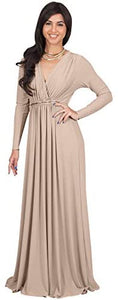 KOH KOH V-Neck Flowy Formal Kaftan Dress - Zainab's Closet
