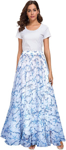 Afibi Womens Full/Ankle Length Blending Maxi Chiffon Long Skirt - Zainab's Closet