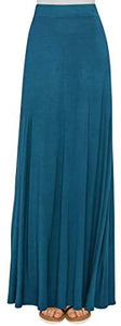 Lock and Love Women's Print/Solid High Waist Maxi Skirt-Made in U.S.A. - Zainab's Closet