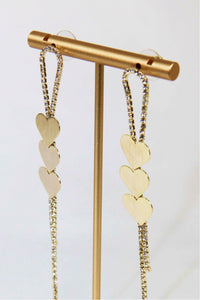 Gold Plated Hearts Threader Earrings