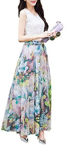 Afibi Womens Full/Ankle Length Blending Maxi Chiffon Long Skirt - Zainab's Closet
