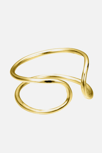 Double Line Clasp Ring Gold